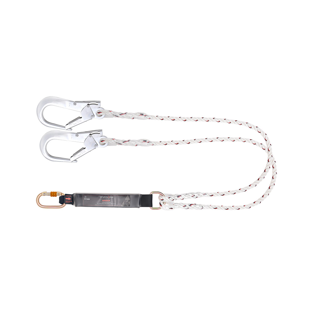 FULL BODY HARNESS "CLASS A" PERMANENTLY ATTACHED WITH 2 MTR. ENERGY ABSORBING FORKED POLYAMIDE ROPE LANYARD WITH TWO SCAFFOLDING HOOK PN 131 FULL BODY HARNESS "CLASS A" PERMANENTLY ATTACHED WITH 2 MTR. ENERGY ABSORBING FORKED POLYAMIDE ROPE LANYARD WITH TWO SCAFFOLDING HOOK PN 131