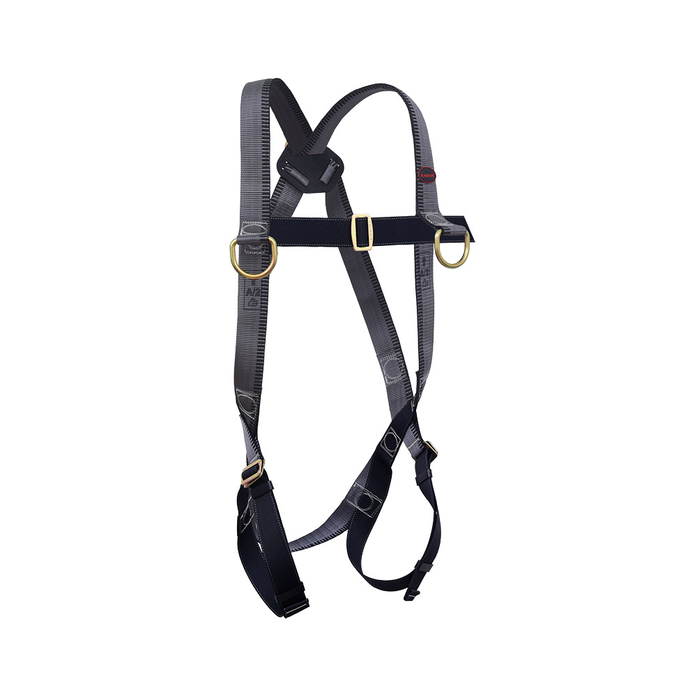 FULL BODY HARNESS WITH TWO CHEST D-RINGS "CLASS L" PERMANENTLY ATTACHED WITH 2 MTR. PP ROPE LANYARD WITH HOOK PN 131