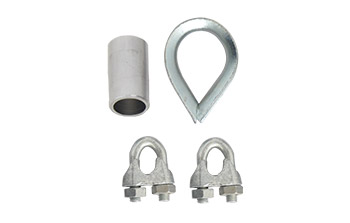 PN6000(01) SET OF 2 NOS. U-BOLTS-SS316 , 1 NO. THIMBLE & 1 NOS. WIRE ROPE CAP